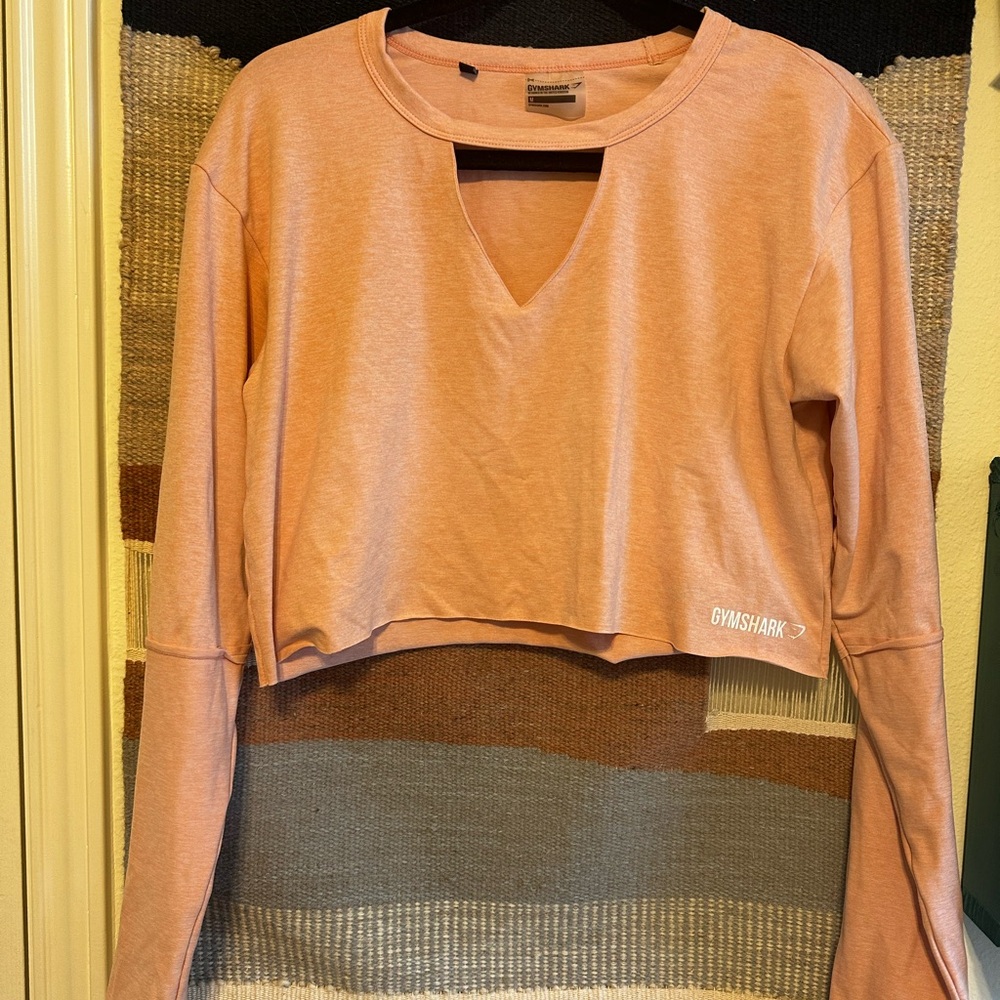 Gymshark Pink Long Sleeve Crop Hoodie